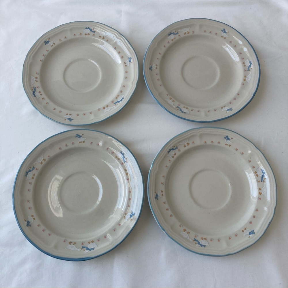 Brickoven Country Goose Saucers Aunt Rhody 6.5” Plate Vintage 90s Granny Cottage